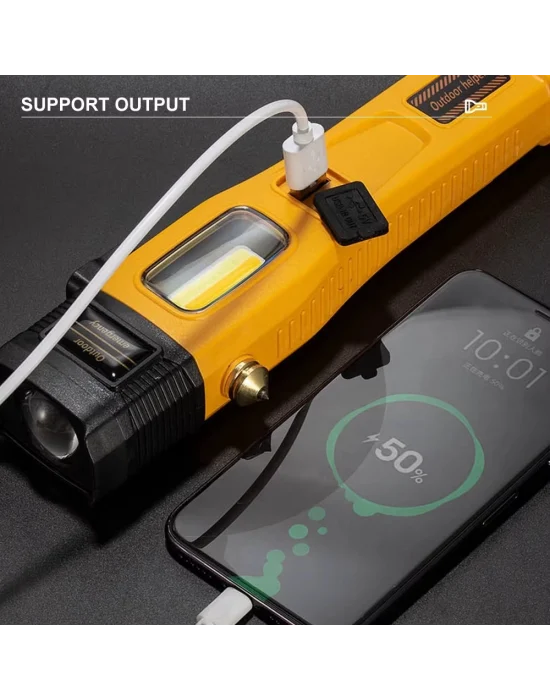 Wison Ws-1414 Cam Kıracaklı Dijital Göstergeli Mıknatıslı Şarjlı Acil Durum Tamirci Feneri