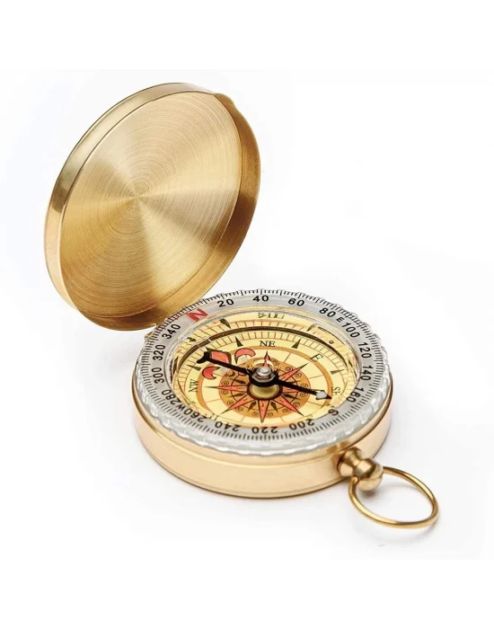 Yuvarlak Sarı Metal Kasa Su Geçirmez Fosforlu Dayanıklı Pusula G50