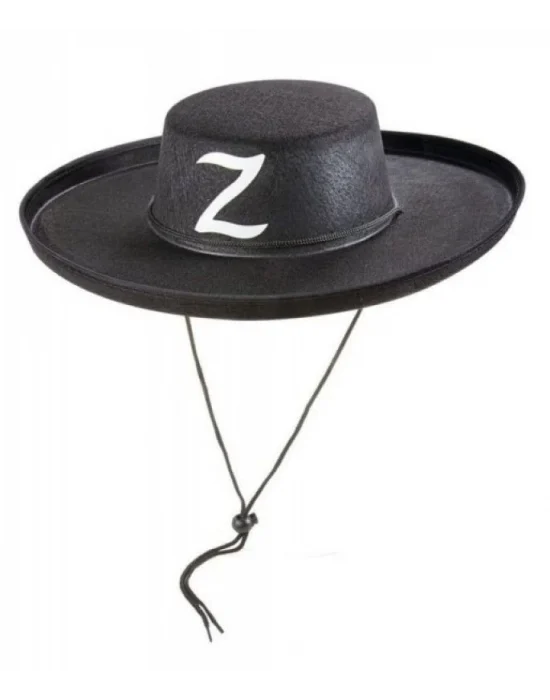 Z Logolu Çocuk Boy Bağcıklı Zorro Şapkası