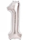 1 Rakam Folyo Balon Gümüş  40 İnç