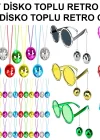 12 Parça Renkli Disko Toplu Retro Parti Seti – 6 Kolye + 6 Gözlük