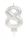 8 Rakam Mum Gümüş Renk