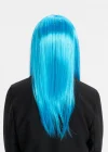Açık Mavi Renk Uzun Düz Parti Peruğu