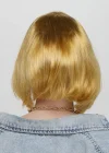 Altın Renk Düz Kesim Küt Parti Peruğu Kısa Takma Saç