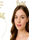 Altın Renkli Taşlı “bride” Gelin Tacı – El Yazısı Yazı Tipiyle