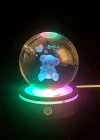 Ayıcık Tasarımlı Renk Değiştiren Dönen Cam Küre