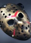Bakır Renk Kırmızı Çizgili Tam Yüz Hokey Jason Maskesi Hannibal Maskesi
