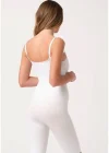 Beyaz Kadın Paçalı Boy Dikişsiz Korse - 751