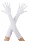 Beyaz Renk Dirseğe Kadar Uzun Kumaş Eldiven 40 Cm