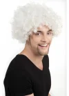 Beyaz Renk Kıvırcık Afro Bonus Peruk