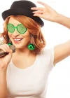 Disko Toplu Küpeli Parti Gözlüğü Yeşil Renk