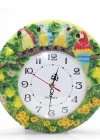 Duvara Asmalı Papağanlı Polyester Saat Alk1537