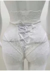Ekru Dantelli Yüksek Bel Külot Venüs-k1012
