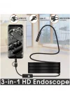 Endoskop 3 İn 1 Yılan Kamera Usb Micro Usb Type-c 20 Metre Sert Kablo