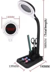 Esnek 5x /10x,40 Led Işıklı Büyüteç ,lamba  Büyüteç Okuma, Çalışma Lehim Masa Lambası A808