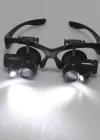 Gözlük Modeli 10x 15x 20x 25x Lens,2led Işıklı,büyüteç