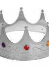 Gümüş Renk Yetişkin Çocuk Uyumlu Kral Tacı Kraliyet Tacı 60 Cm