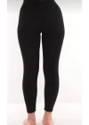 Kadın Siyah Termal Tayt İçi Şardonlu