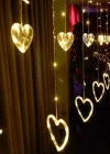 Kalp Dekorlu Animasyonlu Perde Led Işık 3 Metre