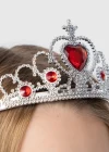 Kalp Taşlı Kırmızı Renk Karlar Ülkesi Elsa Anna Frozen Tacı