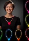 Karanlıkta Yanan Glow Kalp Şekilli Kolye 6 Renk 6 Adet
