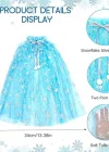 Karlar Ülkesi Elsa Frozen Mavi Pelerin – 80 Cm Kar Desenli Çocuk Pelerini ( Taç Hariç )