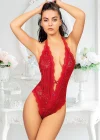 Kırmızı Çift Çapraz İpli Bodysuit - 891