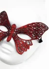 Kırmızı Dantel Masquerade Maskesi 7 No