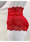 Kırmızı Dantelli Yüksek Bel Külot Venüs-k1011