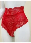 Kırmızı Dantelli Yüksek Bel Külot Venüs-k1011
