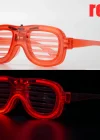 Kırmızı Led Işıklı Parti Gözlüğü - Neon Glow Şerit Gözlük 3 Modlu
