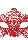Kırmızı Renk Dantel Örgü İşlemeli Parti Maskesi Model 3