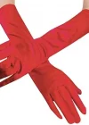 Kırmızı Renk Dirseğe Kadar Uzun Kumaş Eldiven 40 Cm