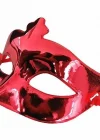Kırmızı Renk Kostüm Partisi Ekstra Parlak Balo Maskesi 15x10 Cm