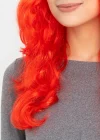Kırmızı Renk Uzun Dalgalı Parti Peruğu