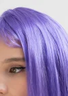 Lila Renk Uzun Düz Parti Peruğu
