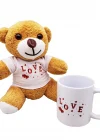 Love Baskılı Kahverengi Ayıcık Ve Kupa Seti