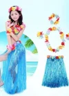 Luau Aloha Hawaii Partisi  Etek Taç Ve Bileklik Seti Mavi