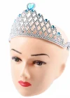 Mavi Kalpli Gümüş Renk Kraliçe Tacı Prenses Tacı