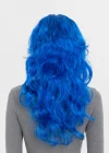 Mavi Renk Uzun Dalgalı Parti Peruğu