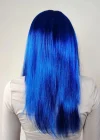 Mavi Renk Uzun Parti Peruğu