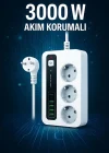 P10 3x Priz 3000w Akım Korumalı 4x Usb 2x Type-c Girişli Çoklu Priz