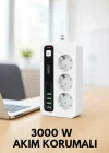 P10 3x Priz 3000w Akım Korumalı 4x Usb 2x Type-c Girişli Çoklu Priz