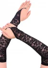 Parmak Askılı Zarif Gece Şıklığı Dantel Eldiven 40 Cm
