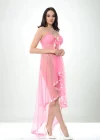 Pembe Petli Tül Şifon Gecelik - 230