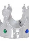 Plastik Kral Tacı Gümüş Renk Yetişkin 55 Cm