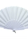 Plastik Düz Kumaş Yelpaze 12li Beyaz