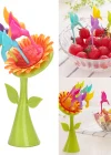 Plastik Meyve Çatal Ayçiçeği 5 Kuşlar Çatal Set