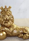 Polyester Dekoratif Taçlı Aslan Figürü Alk2575