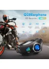 Q28 Motosiklet Kask Bluetooth Kulaklık 1080p Kamera Interkom Kulaklık Su Geçirmez Intercom